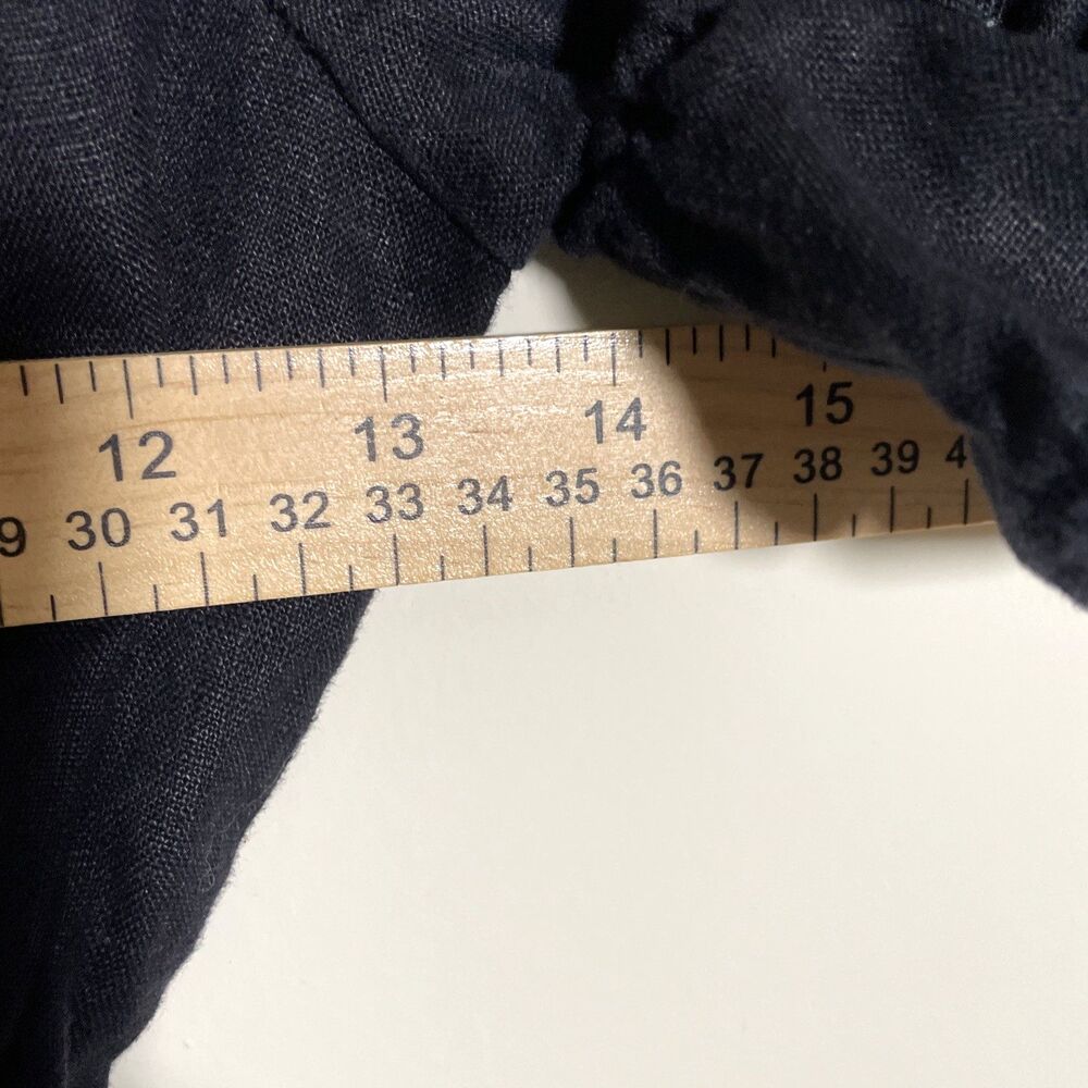 Reformation 100% Linen Puff Sleeved Channa Mini Dress Size Small Black Made Usa - Picture 4 of 8